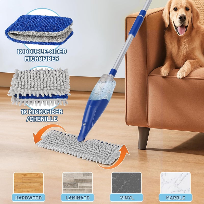 PAPCLEAN Double-Sided Mop Pads for O-Cedar ProMist MAX Spray Mop - Reusable Microfiber for Kitchen Bathroom Tile Cleaning - Washable Absorbent Chenille for Hardwood Laminate Floor Cleaning - Image 5